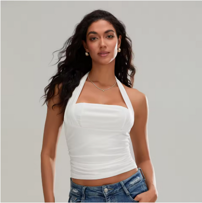 Top Halter Branco Feminino – Elegância e Versatilidade em Cada Look